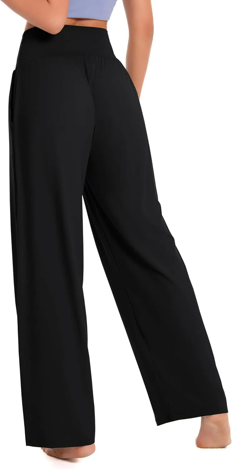 BUBBLELIME 20"/27"/29"/31"/33"/35" Women's High Waist Wide Leg Yoga Pants Casual Loose Comfy Lounge Sweatpants with Pockets