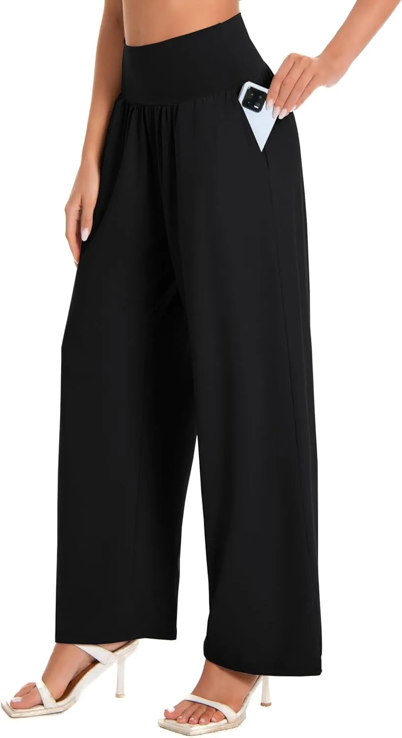 BUBBLELIME 20"/27"/29"/31"/33"/35" Women's High Waist Wide Leg Yoga Pants Casual Loose Comfy Lounge Sweatpants with Pockets