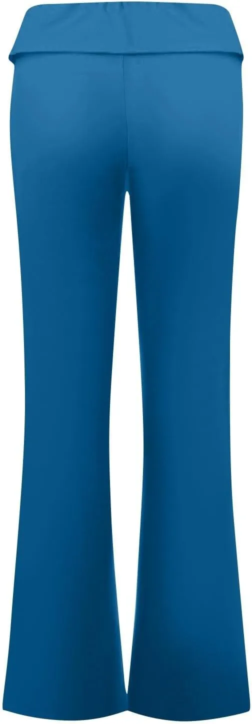 fanmpghleoo Flare Yoga Pants for Women Low Rise Foldover Flare Leggings Stretchy Fold Over Yoga Pants Gym Workout Leggings