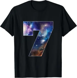 Galaxy 7 Year Old 7th Birthday Space Themed Astronaut Boy T-Shirt