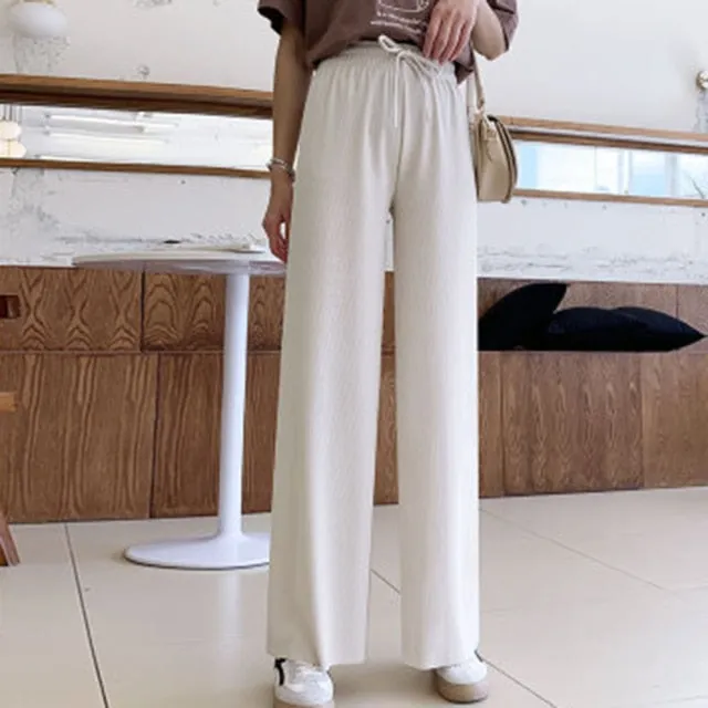 Ice Silk Wide Leg Pants Women