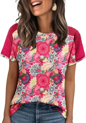 Magritta Women Mesh Sleeves Casual T-Shirts Summer Fashion See Through Blouses Tee S-3XL