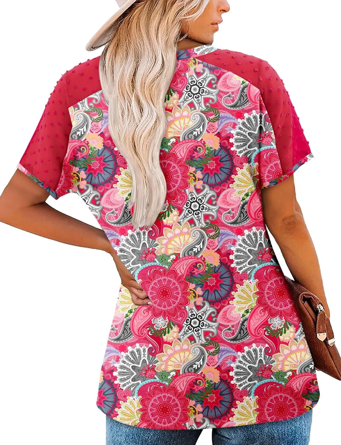 Magritta Women Mesh Sleeves Casual T-Shirts Summer Fashion See Through Blouses Tee S-3XL