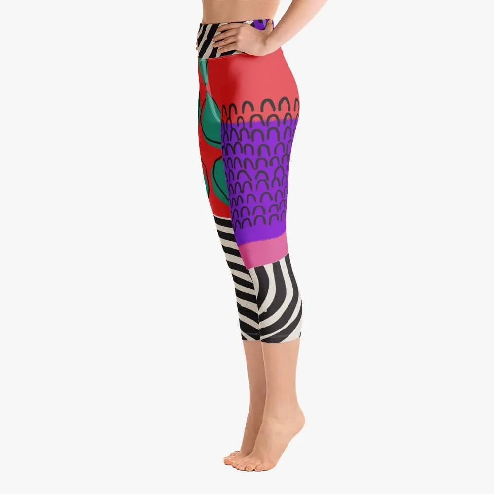 Patterned Capris "Circus" Red/Purple/Green