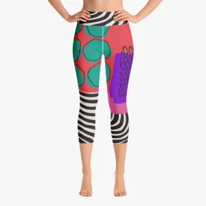 Patterned Capris "Circus" Red/Purple/Green