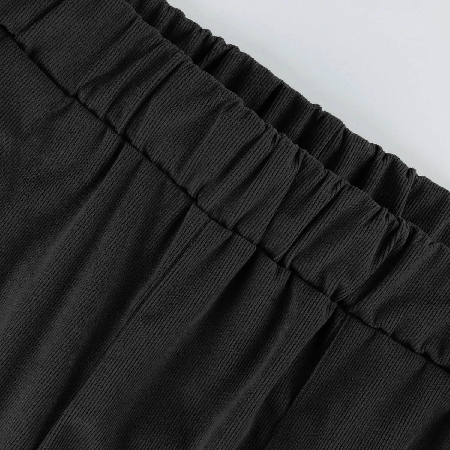 Women's Elastic Waist Winter Casual Pants with Pockets Fashion Thermal Corduroy Trousers Solid Colour Straight Pant