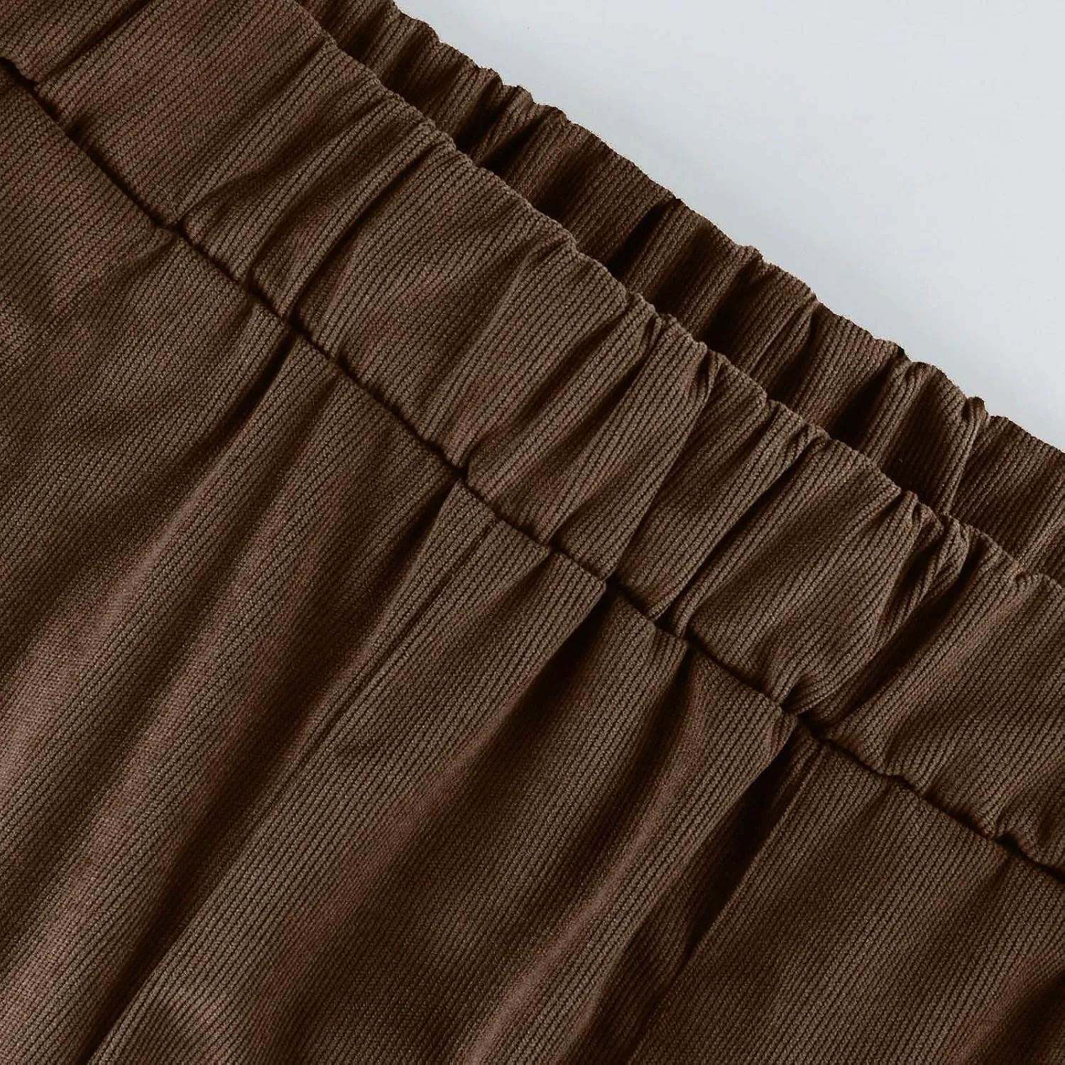 Women's Elastic Waist Winter Casual Pants with Pockets Fashion Thermal Corduroy Trousers Solid Colour Straight Pant